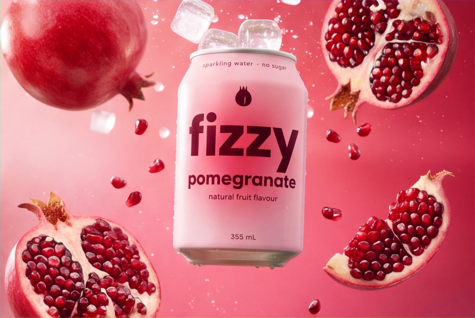Fizzy Pomegranate Sparkling Water Can